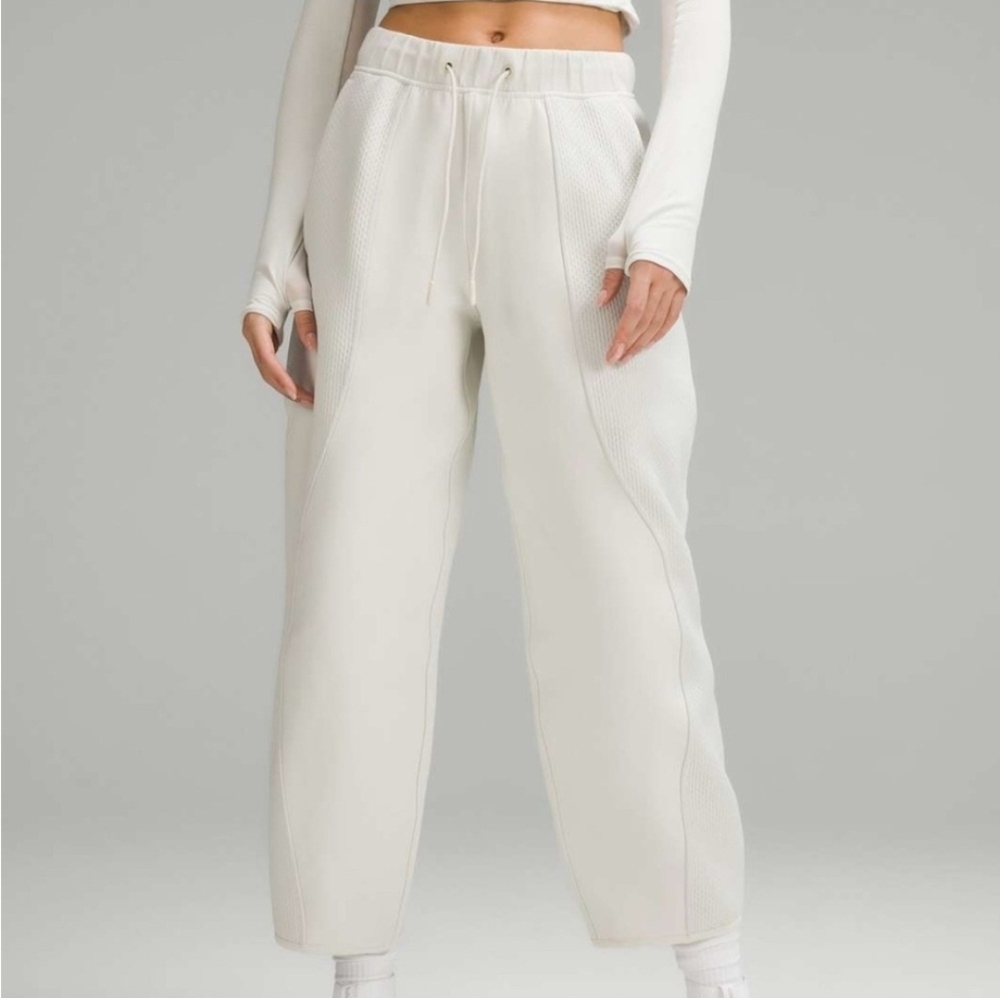 Lululemon Mixed Fabric High Rise Pant, Small, BONE